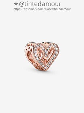 Pandora Sparkling Freehand Heart Charm